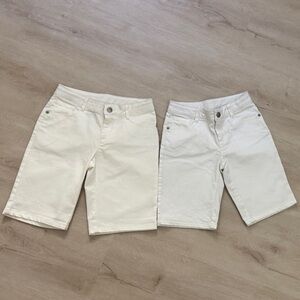 Gymboree Cream/White Kids Denim Shorts
